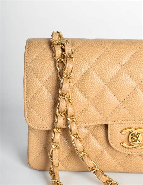 beige chanel classic handbag